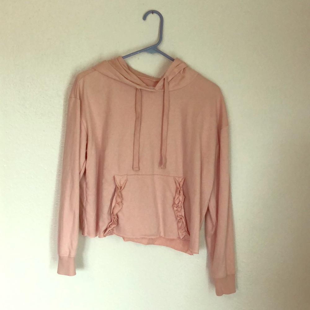 🍪Slightly cropped baby pink hoodie! Buy1get1!